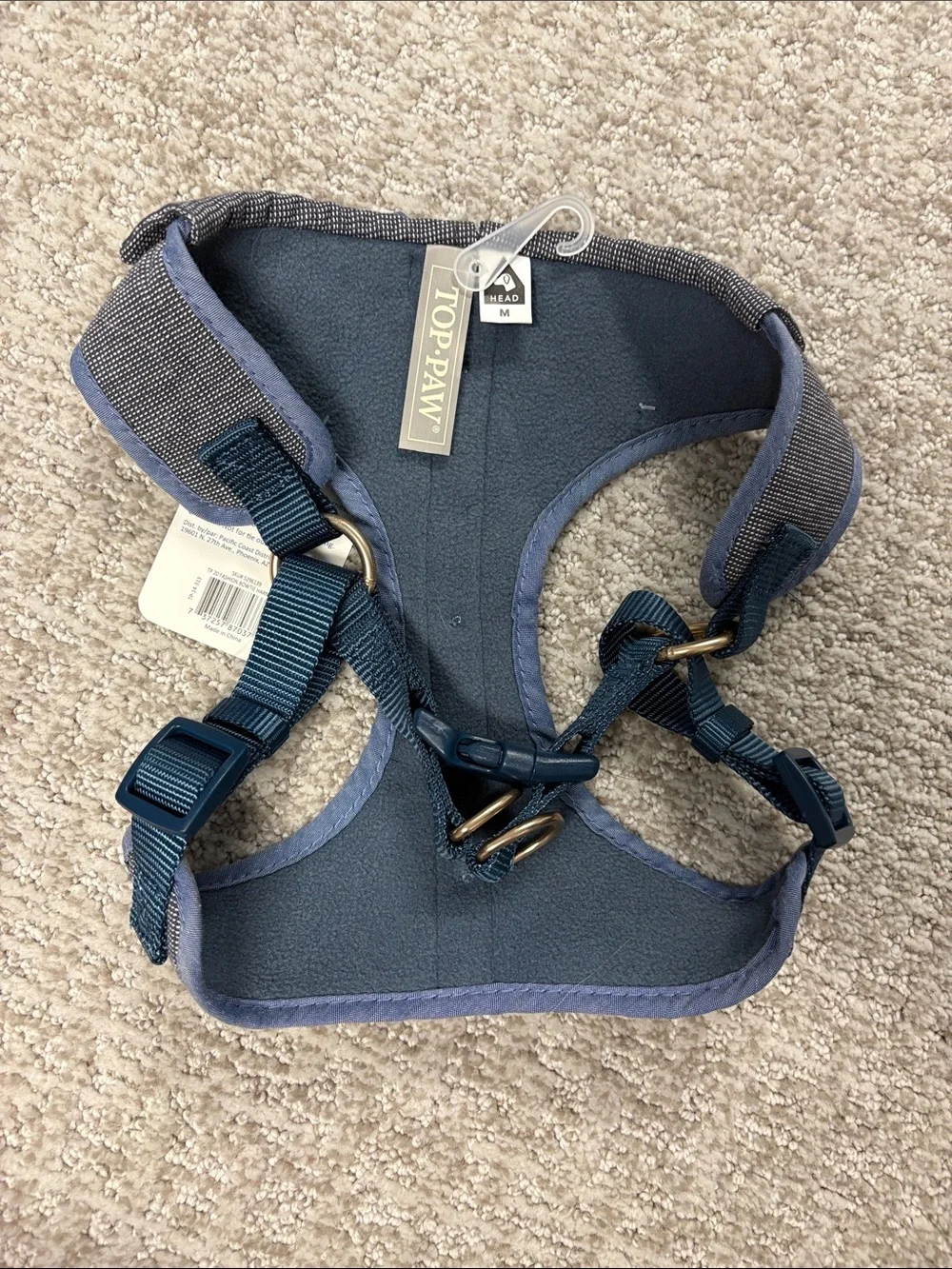 Top Paw Blue Comfort Harness with Decorative Bow tie & Buttons - Medium